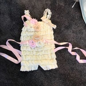 Baby girl photo romper outfit